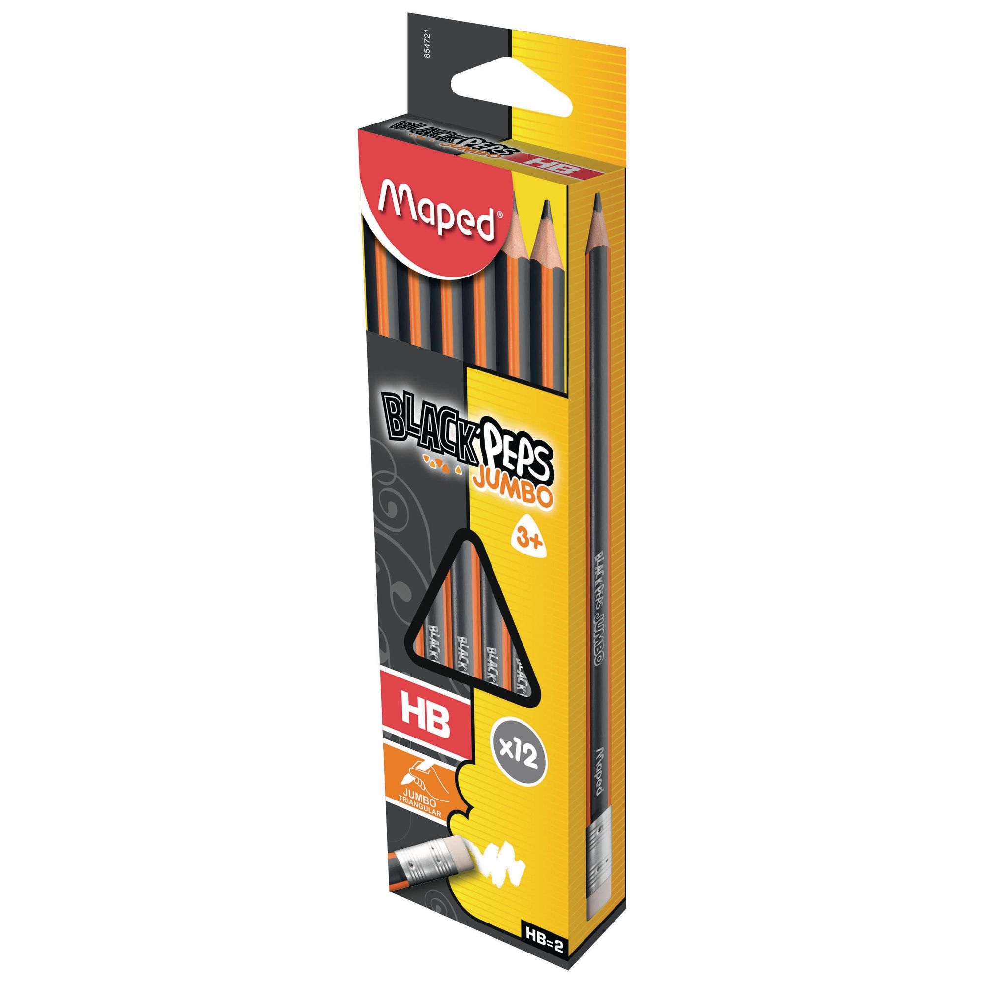 HB Graphite Eraser Tipped Learner Pencils - Pack of 12